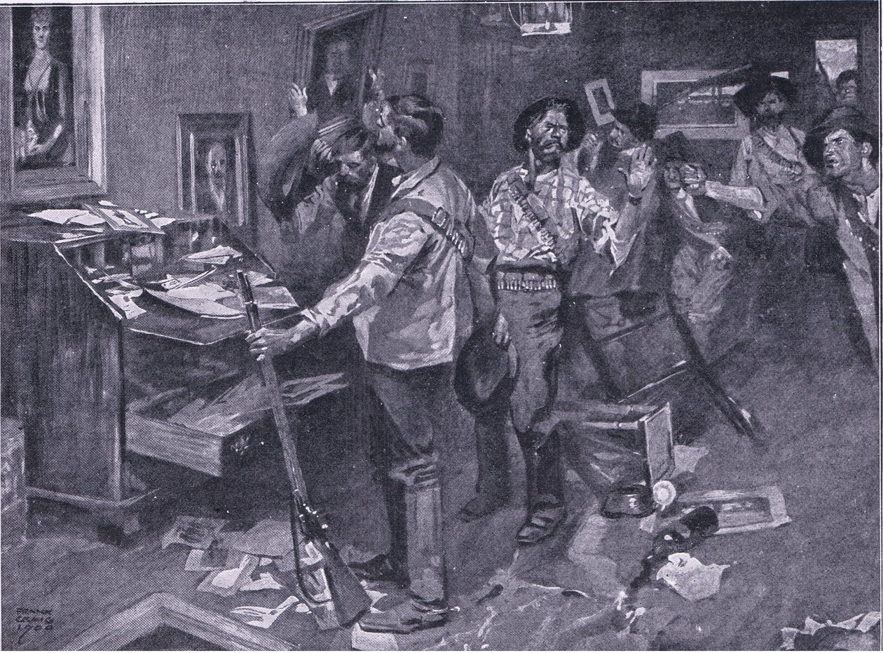 Jopa viholliset kunnioittavat: tapaus buurien hyökkäyksestä Natalissa, kuva Pretorian jälkeen: Guerilla War, 1902 tekijältä Frank Craig