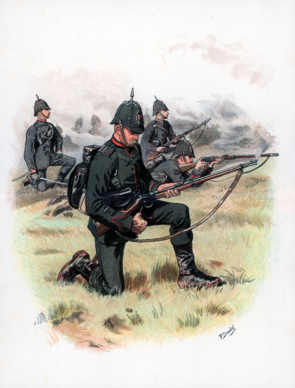 Marching Order, The Kings Royal Rifle Corps, entinen 60th Rifles, 1889. tekijältä Frank Dadd