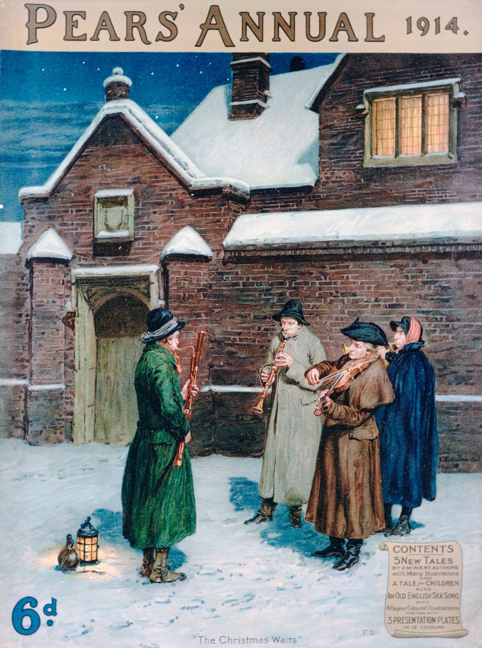 The Christmas Waits, Pears Annual -lehden kansi, 1914 tekijältä Frank Dadd