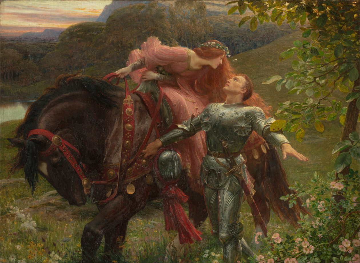 La Belle Dame Sans Merci, n. 1902 (öljy kankaalle) tekijältä Frank Dicksee