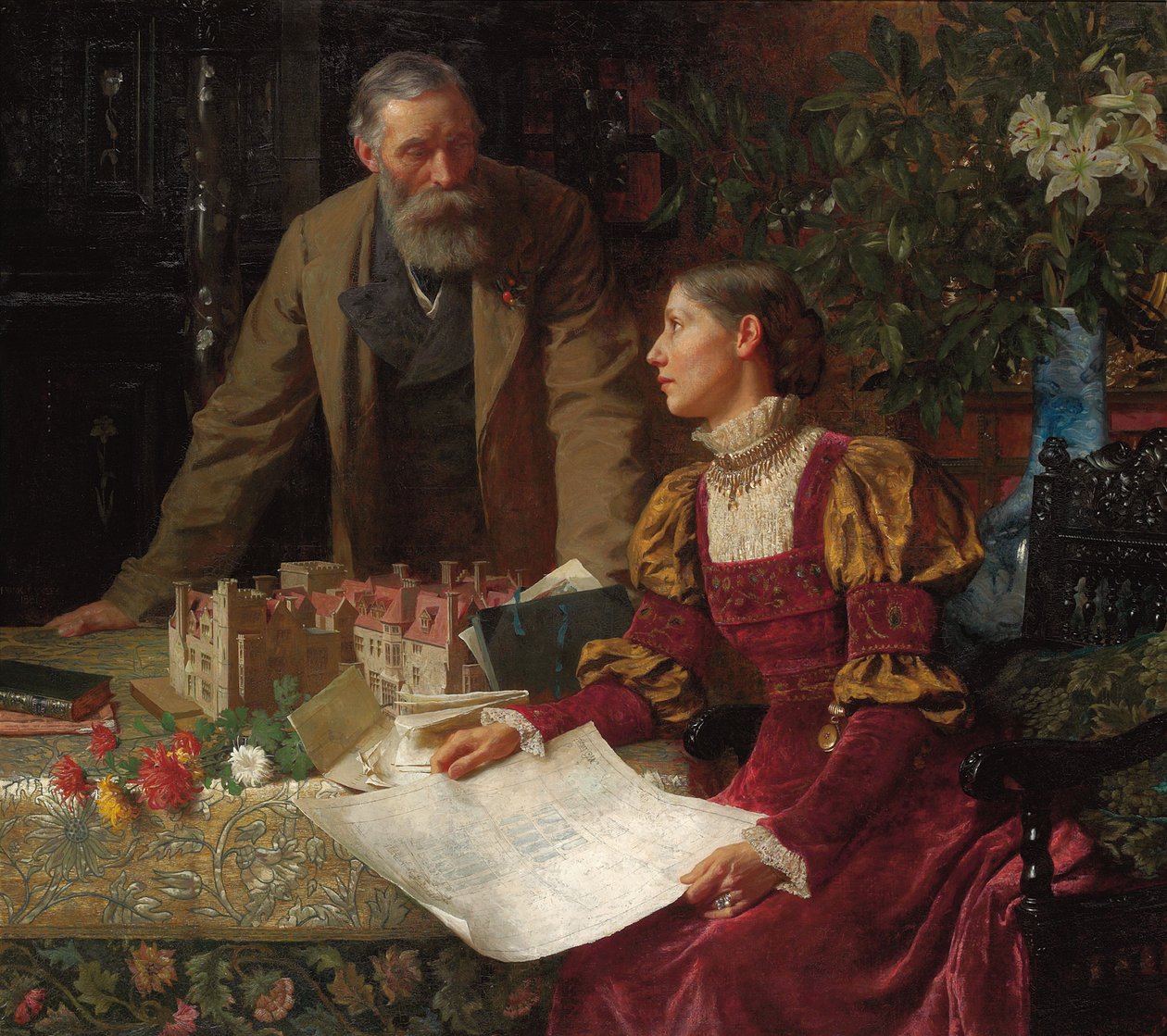 Talonrakentajat, 1880 tekijältä Frank Dicksee