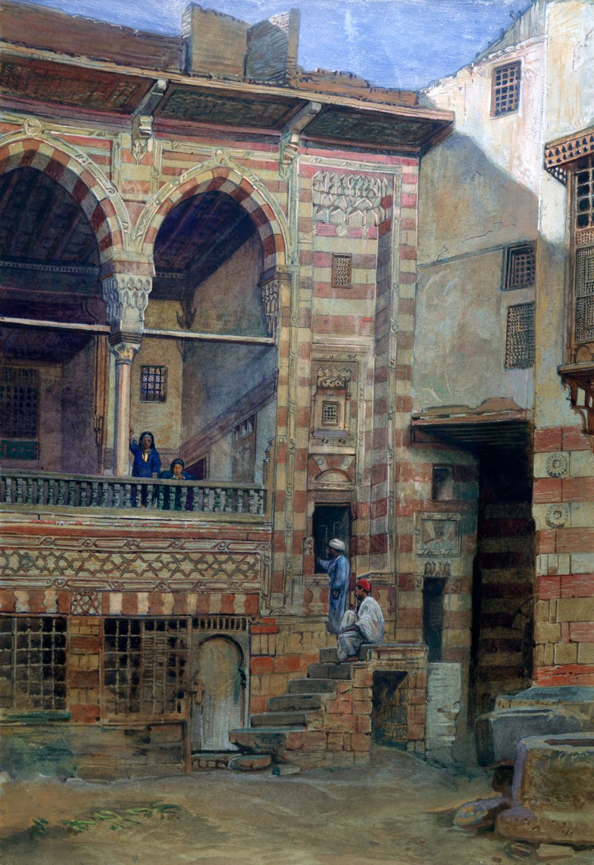 Sheikh Sadatin talon sisäpiha, Kairo, 1873 tekijältä Frank Dillon