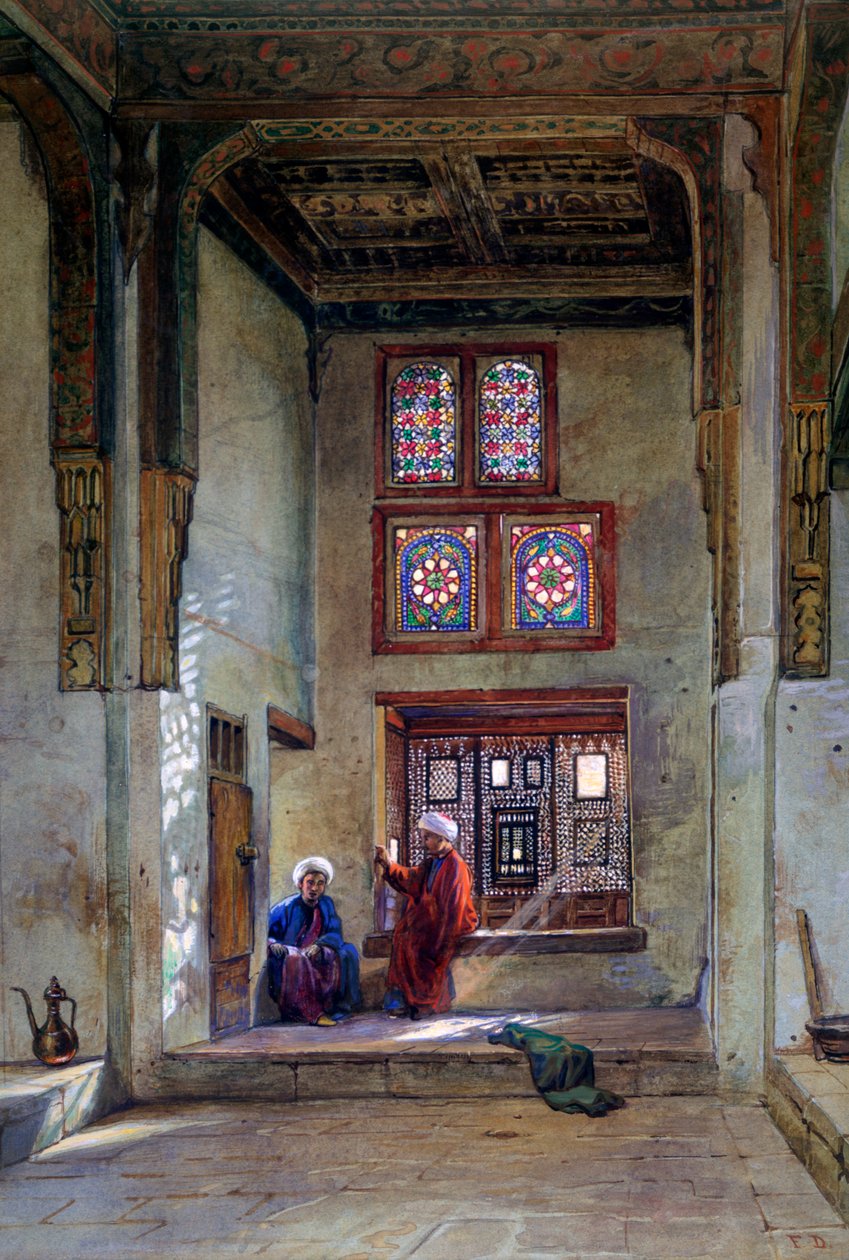 Vastaanottohuone, Memlook Radnau Beys House, Kairo, 1873 tekijältä Frank Dillon