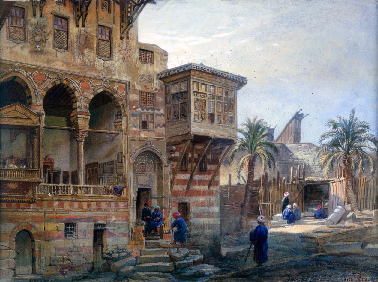 Mameluke Radnau Beyn talo, Kairo, 1870 tekijältä Frank Dillon