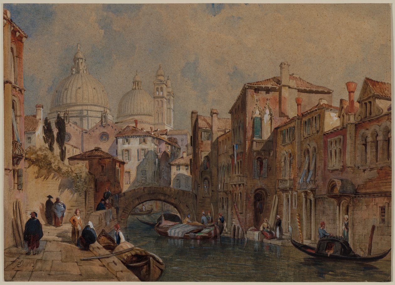 Näkymä Venetsiaan: Santa Maria della Saluten kupoli, 1853. tekijältä Frank Dillon
