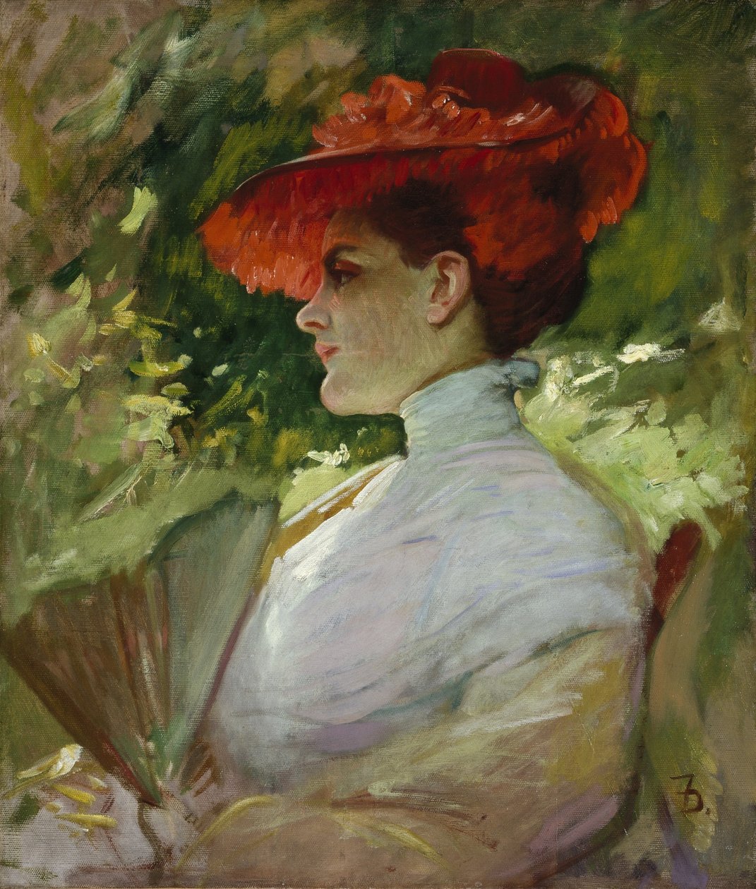 Lady with a Red Hat tai Maggie Wilsonin muotokuva, n. 1904 (öljy kankaalle) tekijältä Frank Duveneck
