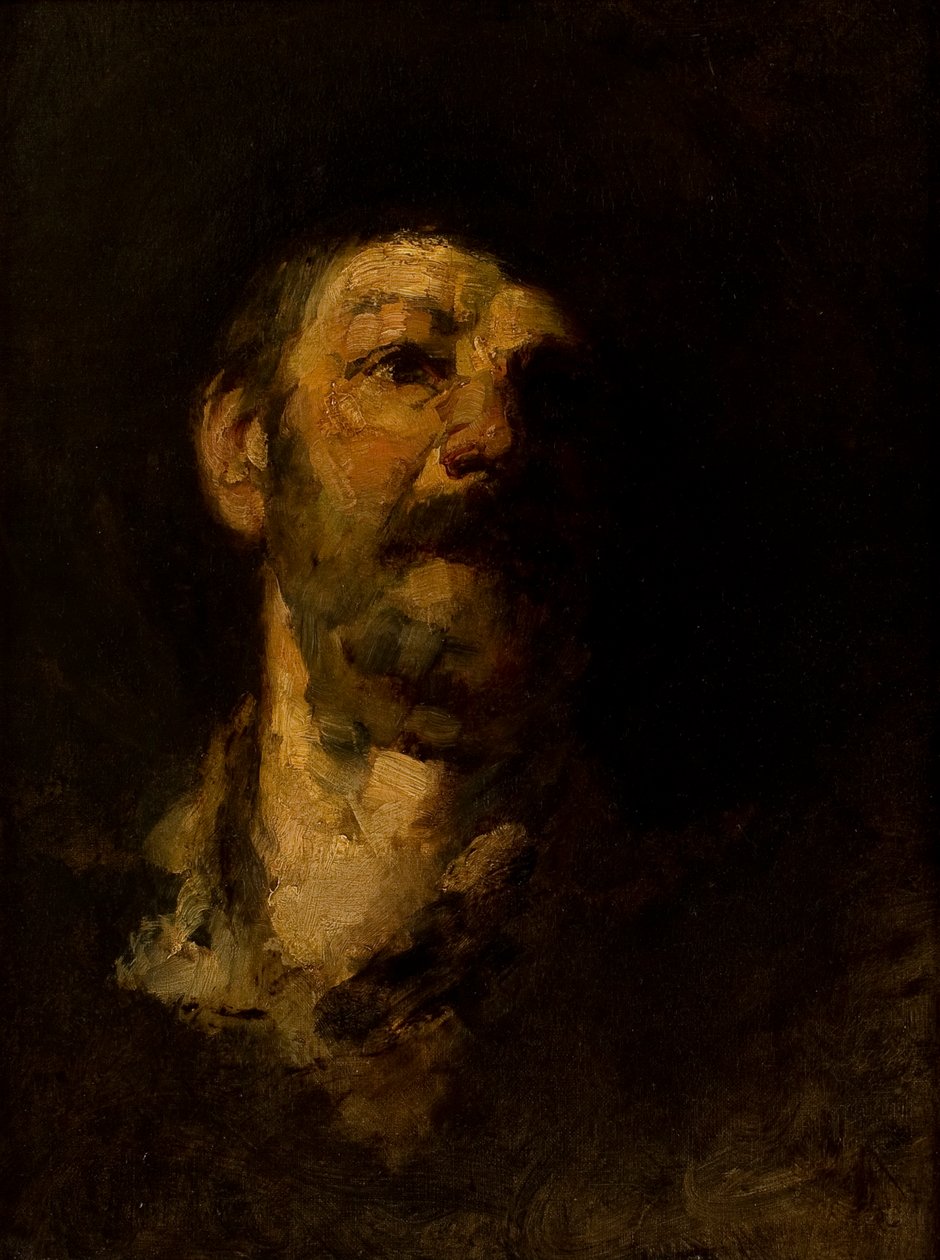 Tutkimus pää, mies hattu päässä tekijältä Frank Duveneck