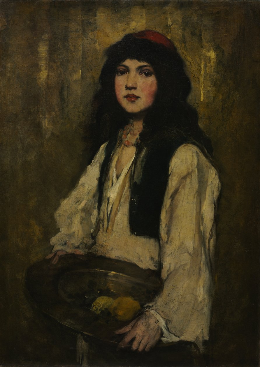 Venetsialainen tyttö, noin 1880 (öljy kankaalle) tekijältä Frank Duveneck