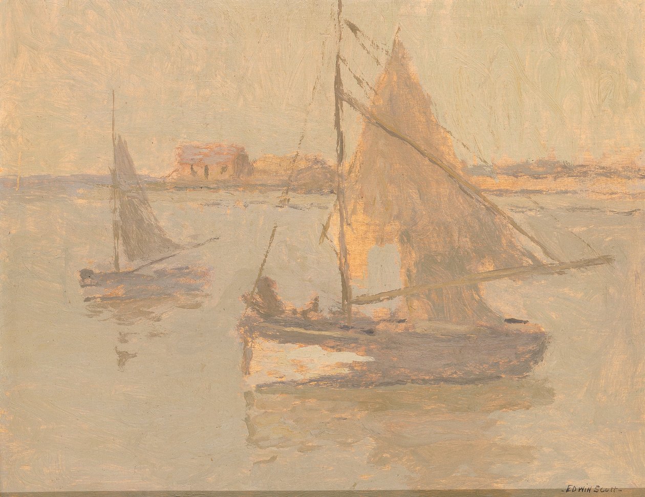Barques de pesca de Honfleur núm. 1, n.d. finlandès tekijältä Frank Edwin Scott