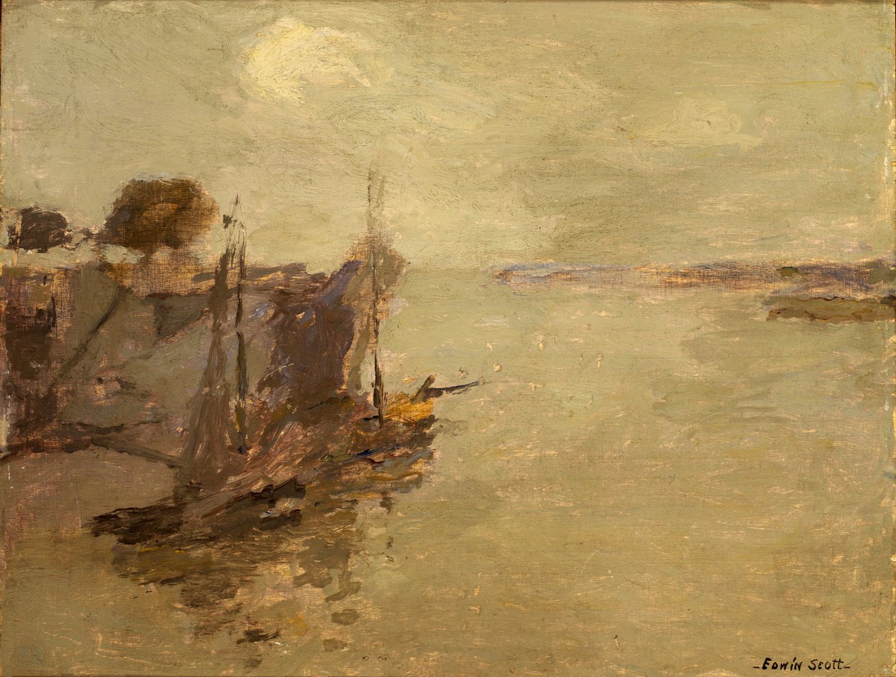 Barques de pesca de Honfleur núm. 2, n.d. finlandès tekijältä Frank Edwin Scott