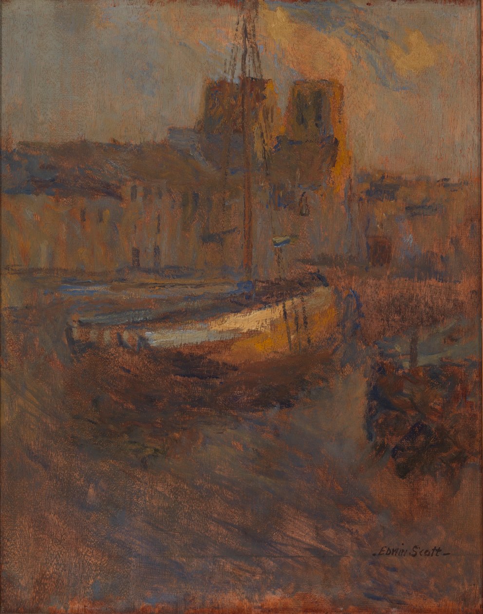 Alukset Anchorissa, Cherbourgissa nro. II, n.d. tekijältä Frank Edwin Scott