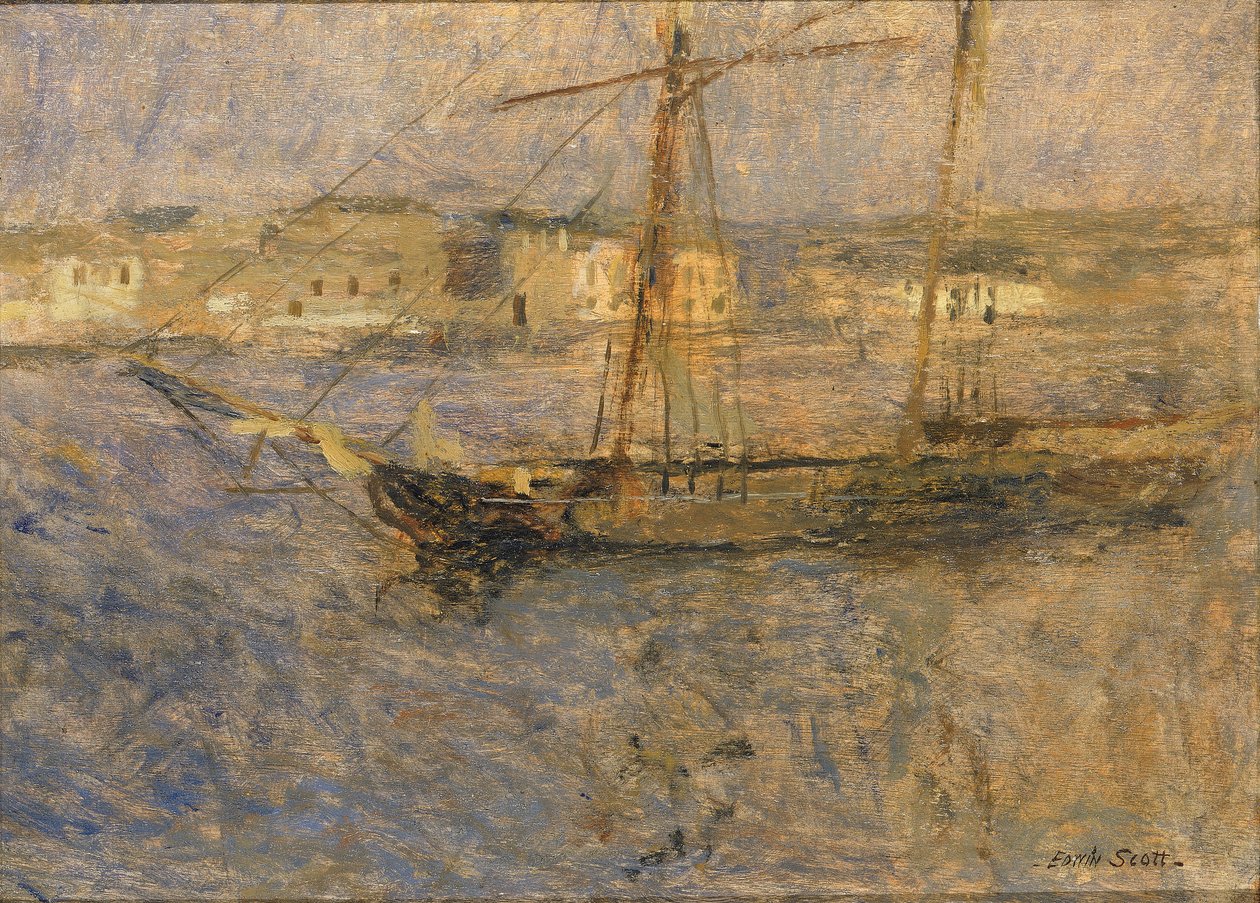 Alukset Anchorissa, Cherbourgissa nro. I, n.d. tekijältä Frank Edwin Scott