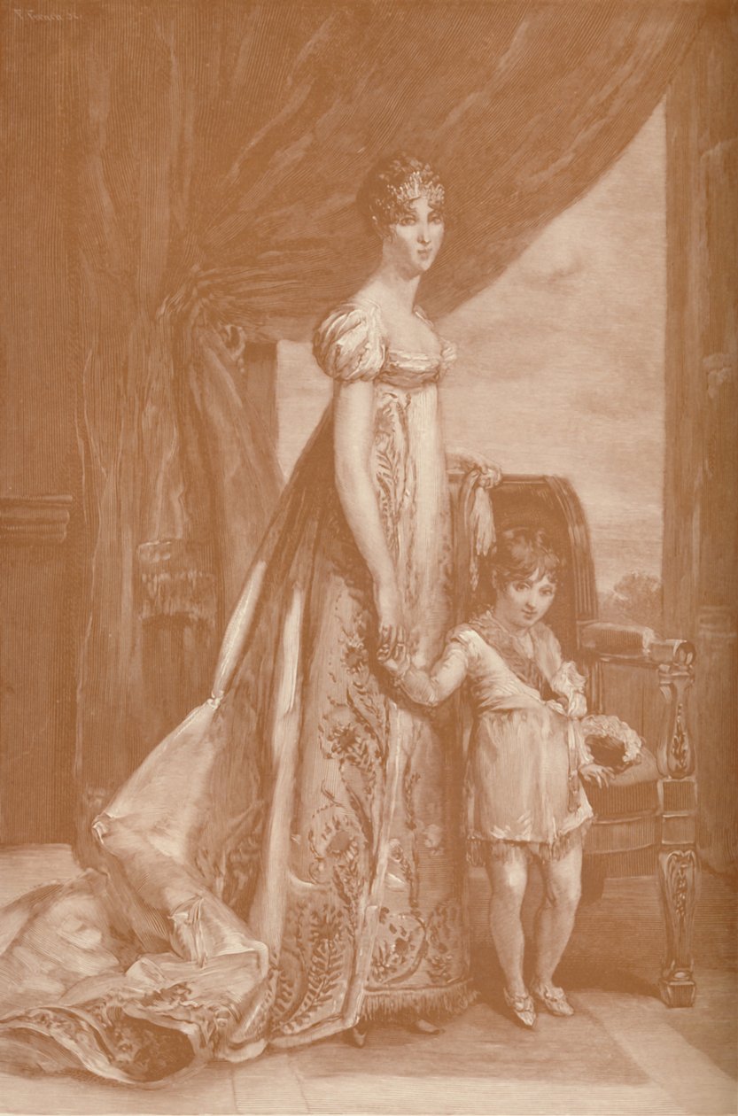 Eugénie-Hortense De Beauharnais - Hollannin kuningattaren Louis Bonaparten vaimo, 1807, 1896 tekijältä Frank French