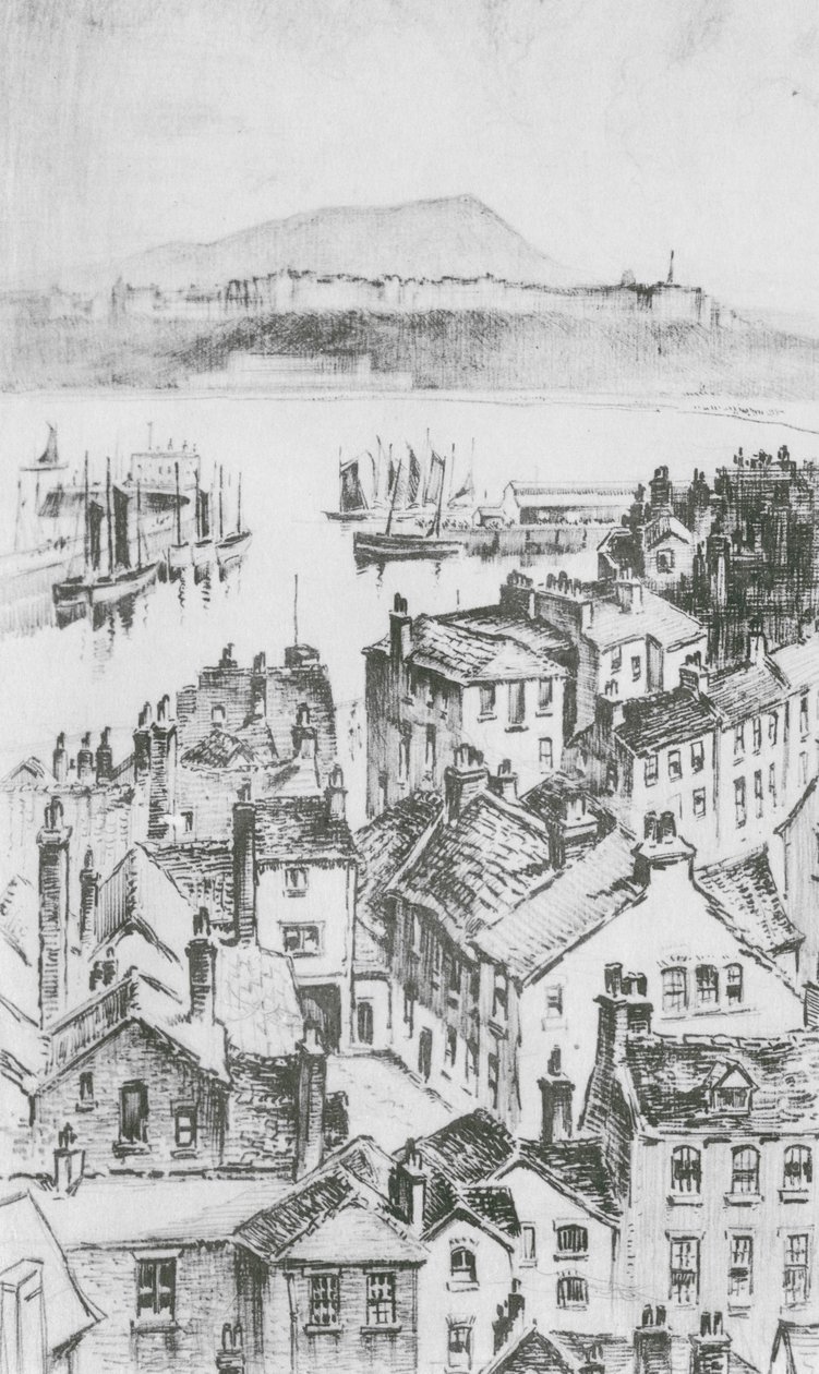 Scarborough Castle Hilliltä (litografia) tekijältä Frank Greenwood