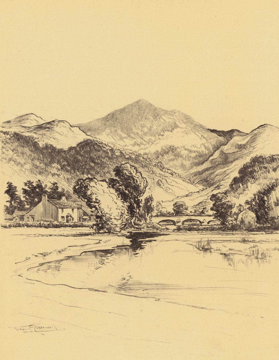 Duddonin laakso (litografia) tekijältä Frank Greenwood