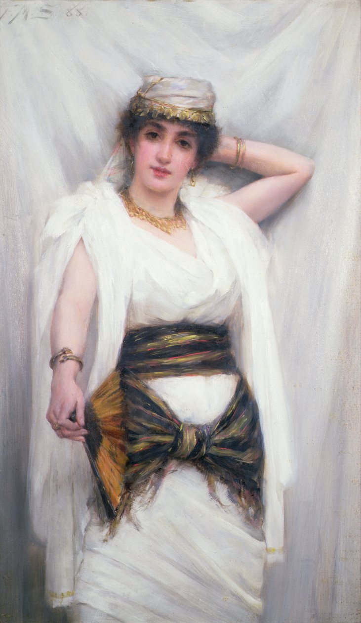 Yoletta 1888 (oil on panel) tekijältä Frank Markham Skipworth