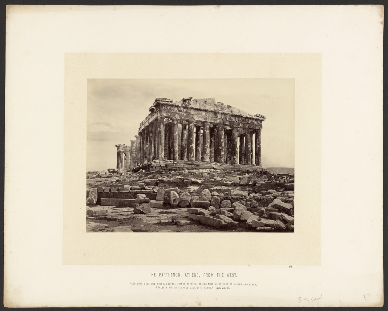 Parthenon, Ateena, lännestä katsottuna tekijältä Frank Mason Good