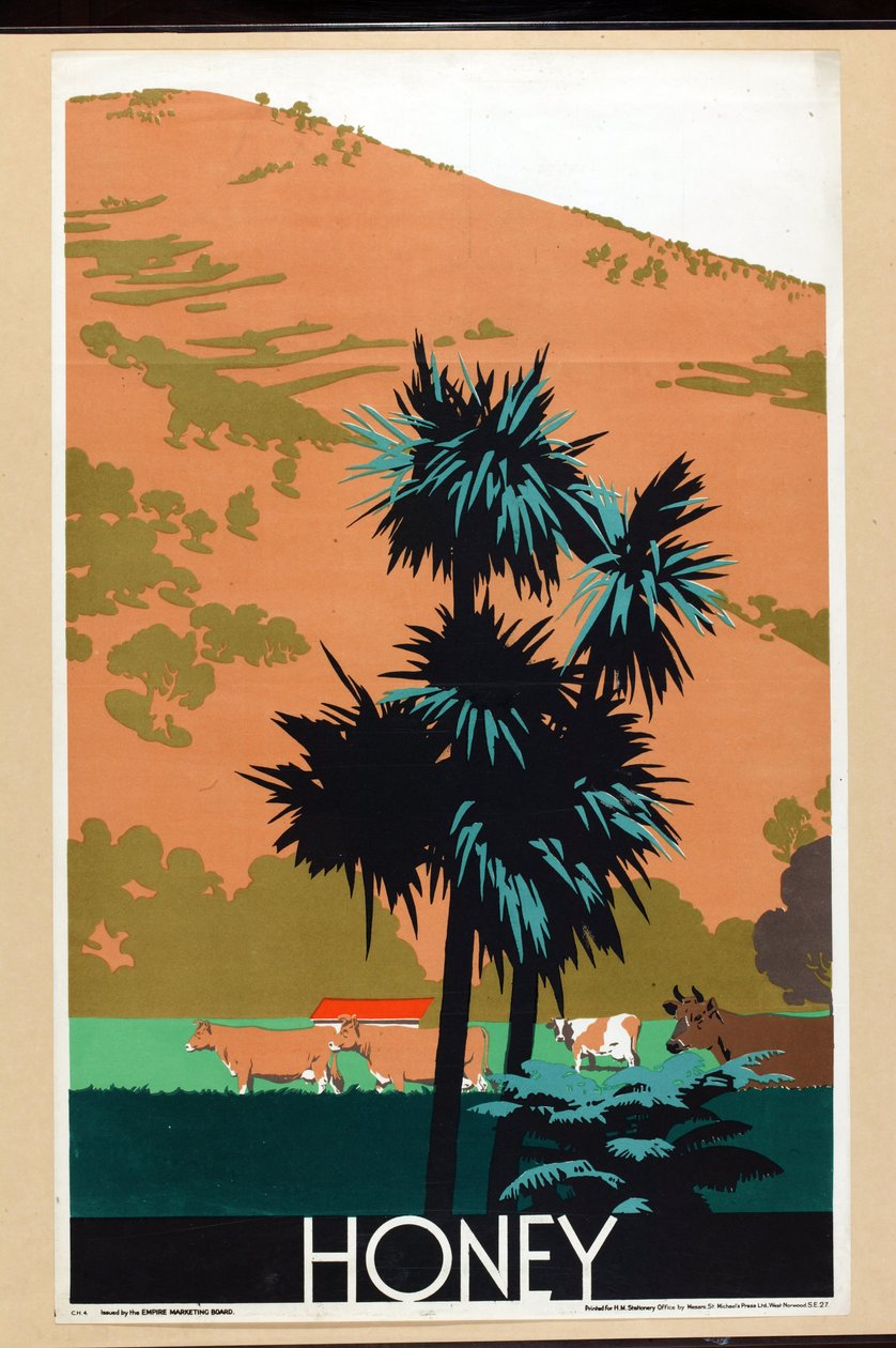 Hunaja, sarjasta "Buy New Zealand Produce" [6319386] (väri litho) tekijältä Frank Newbould