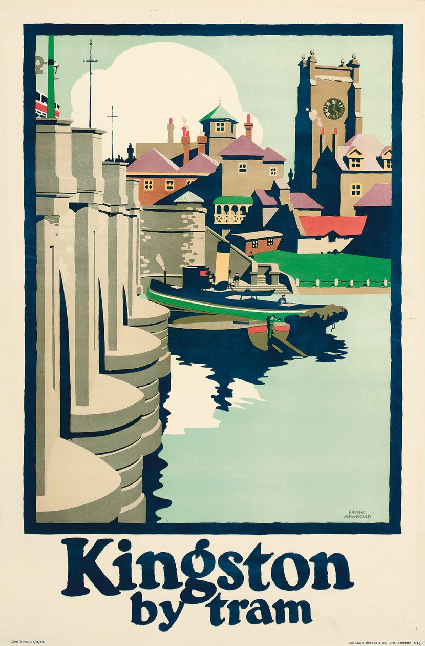 "Kingston by Tram", Lontoon liikennejuliste tekijältä Frank Newbould