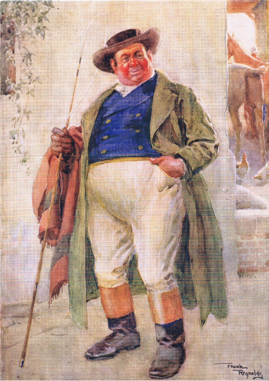 Herra Weller vanhempi (Pickwick Papers) (värilitografia) tekijältä Frank Reynolds