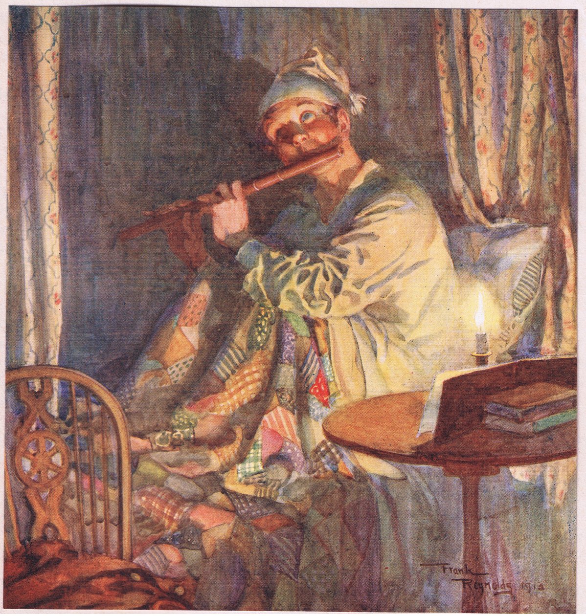 Ilma oli "Pois melankolian kanssa.", noin 1920 (värilitografia). tekijältä Frank Reynolds