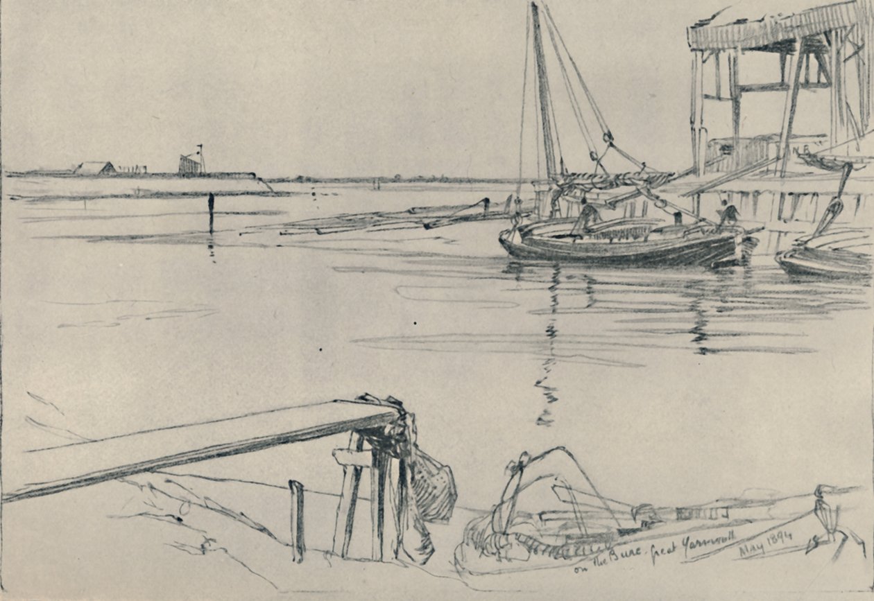 On the Bure, Great Yarmouth, 1894, 1919 tekijältä Frank Short
