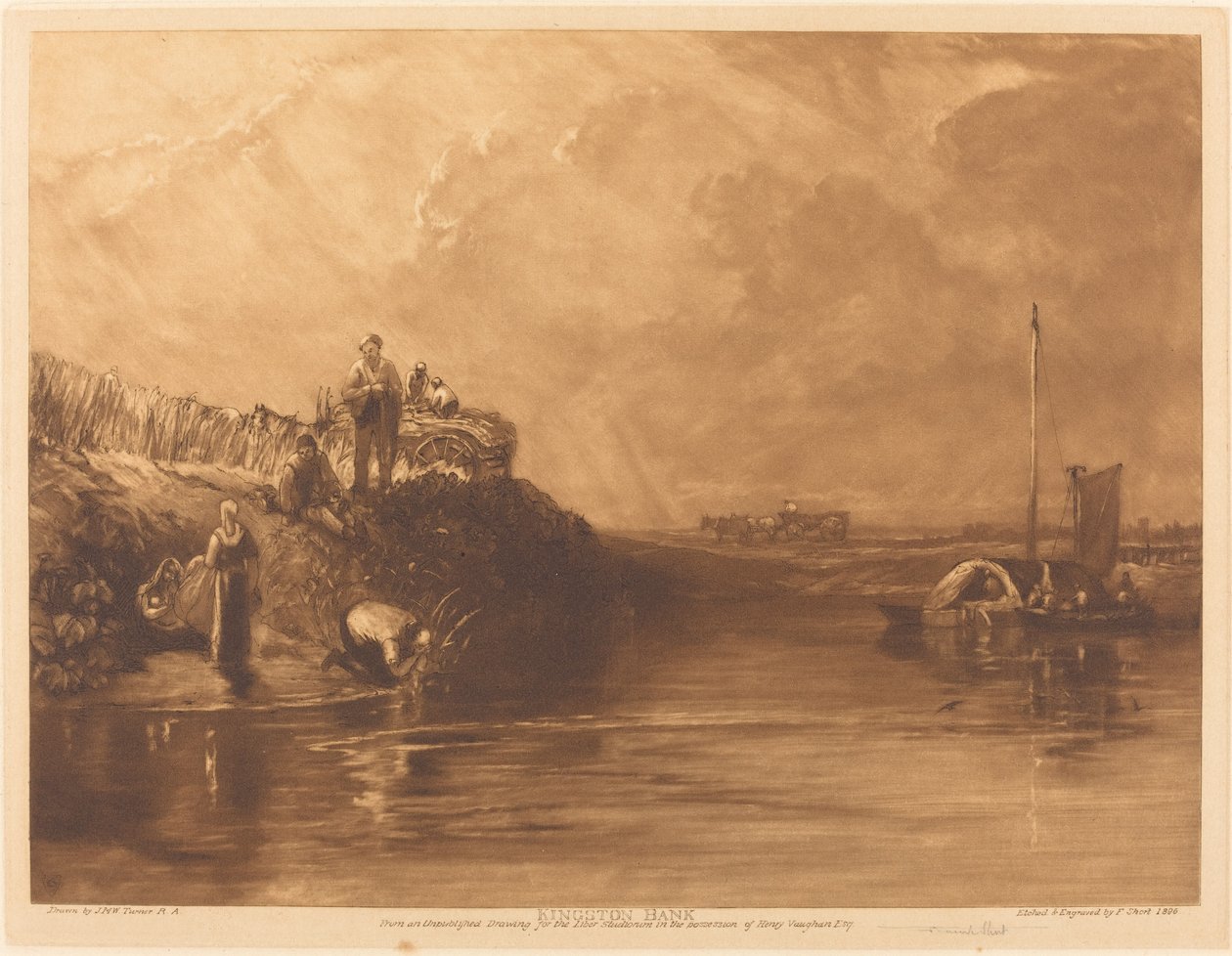 Kingston Bank, nro 2 tekijältä Frank Short, after Joseph Mallord William Turner