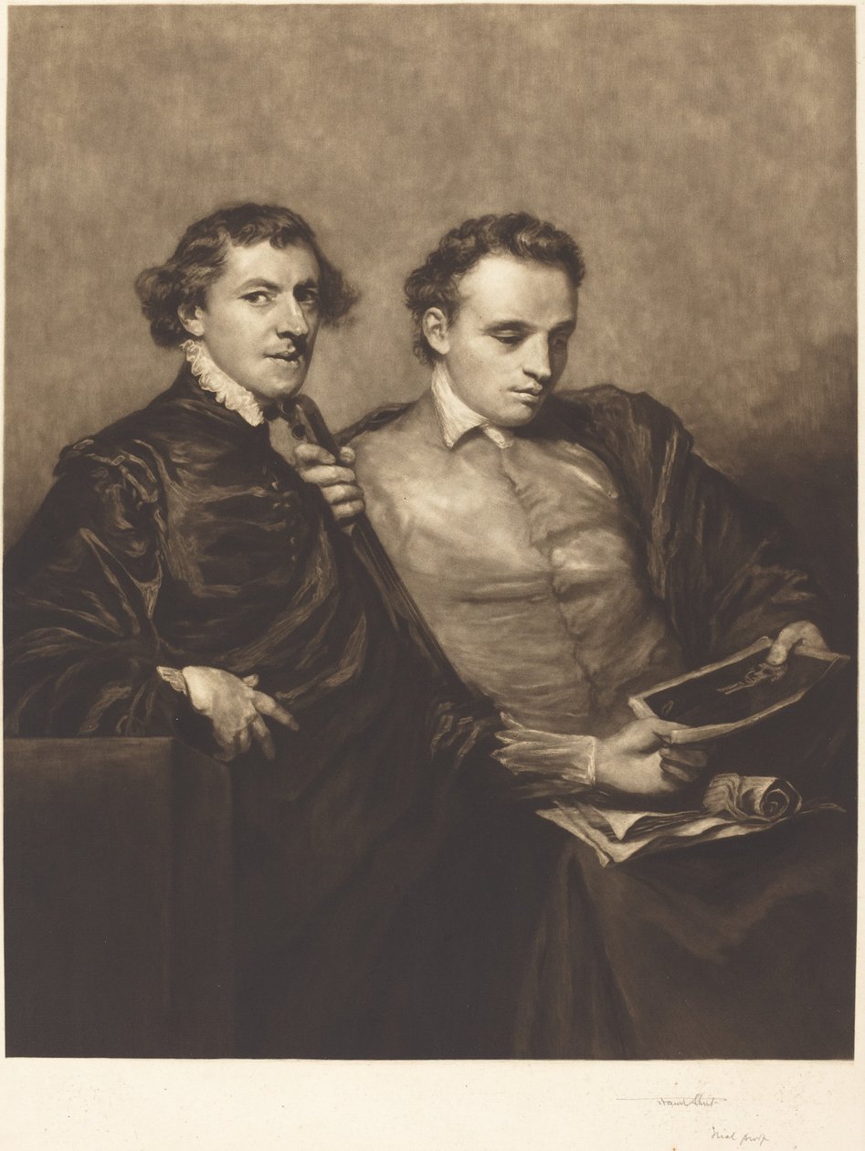 Kahden herrasmiehen muotokuva tekijältä Frank Short, after Sir Joshua Reynolds
