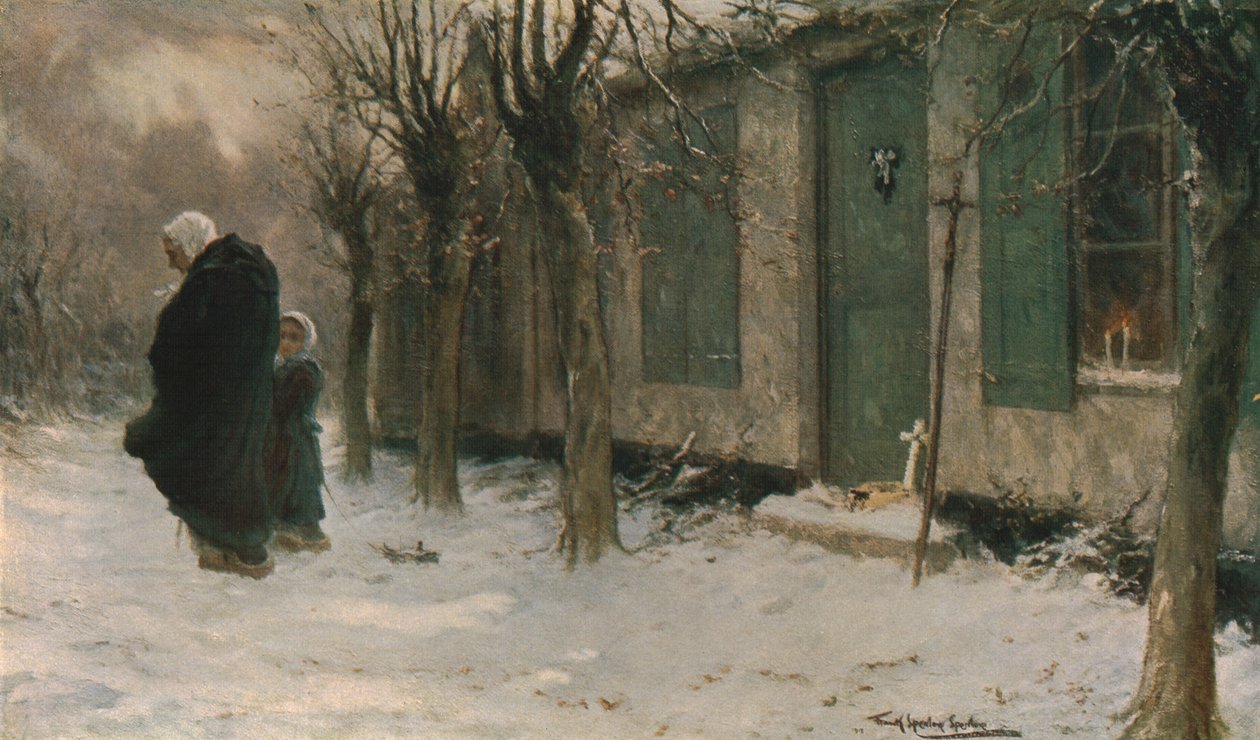 Vihreät ikkunaluukut: Viaticum, Belgia, 1918, c1930. tekijältä Frank Spenlove Spenlove