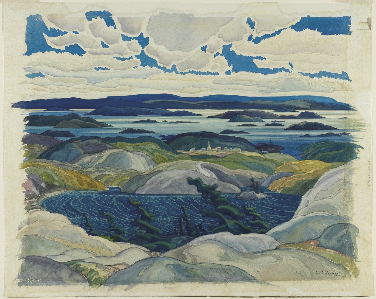 Bay of Islands, 1930 (wc paperilla) tekijältä Franklin Carmichael