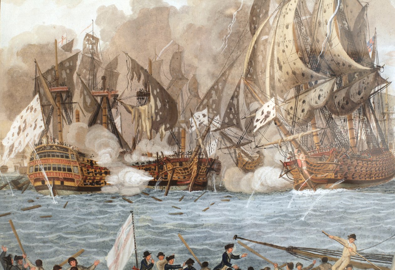 Meritaistelu käytiin 12. huhtikuuta 1782 Guadeloupen lähellä (eli Saintesin taistelu) tekijältä François Aimé Louis Dumoulin