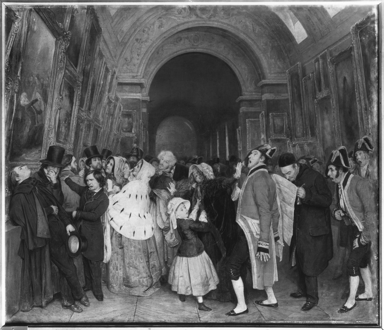 Kello neljä, joka tunnetaan myös vuosittaisen maalaussalonkin sulkemisena, joka asennettiin osittain Louvren suureen galleriaan, n. 1847 tekijältä François Auguste Biard