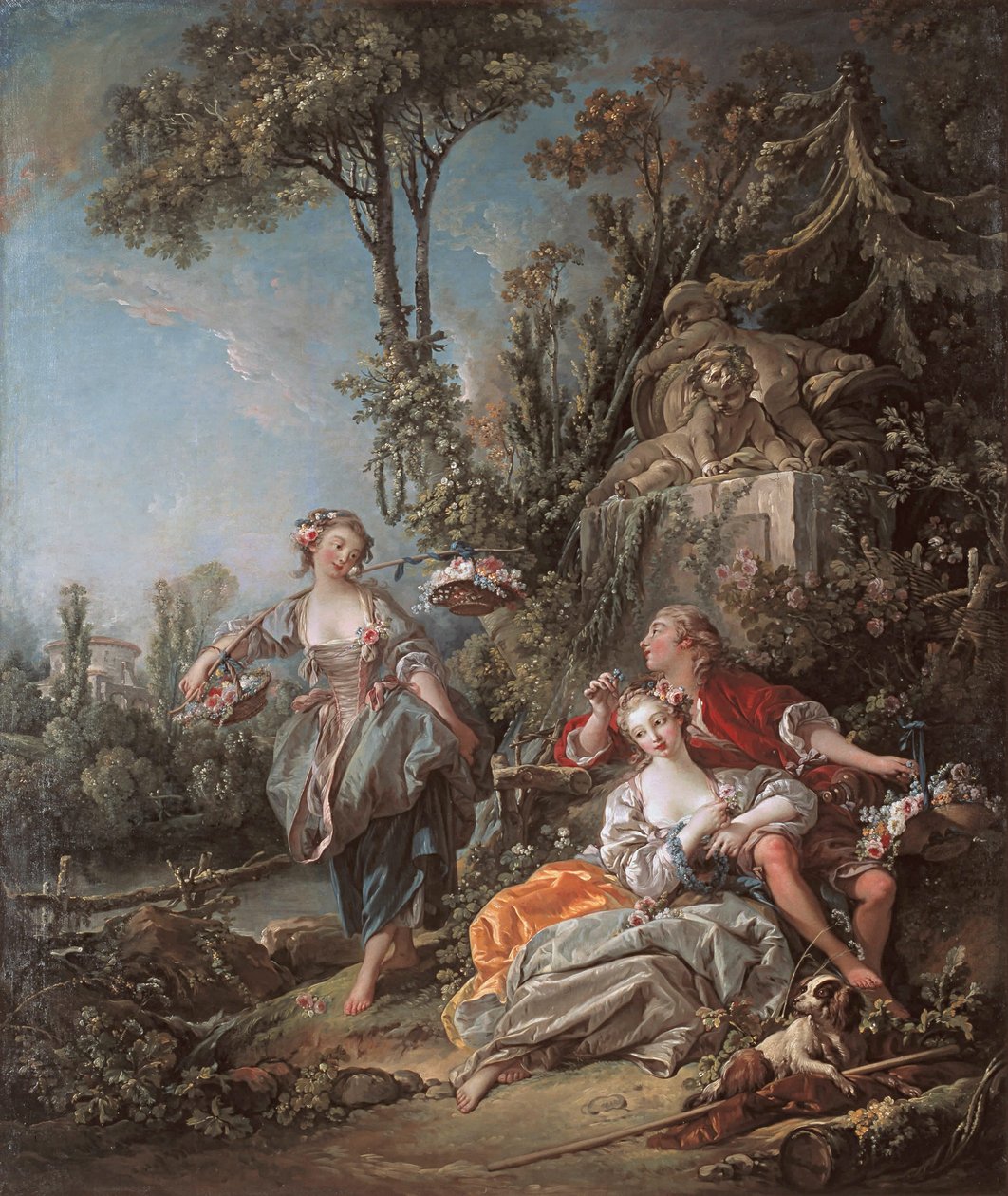 Amantes em um parque tekijältä François Boucher