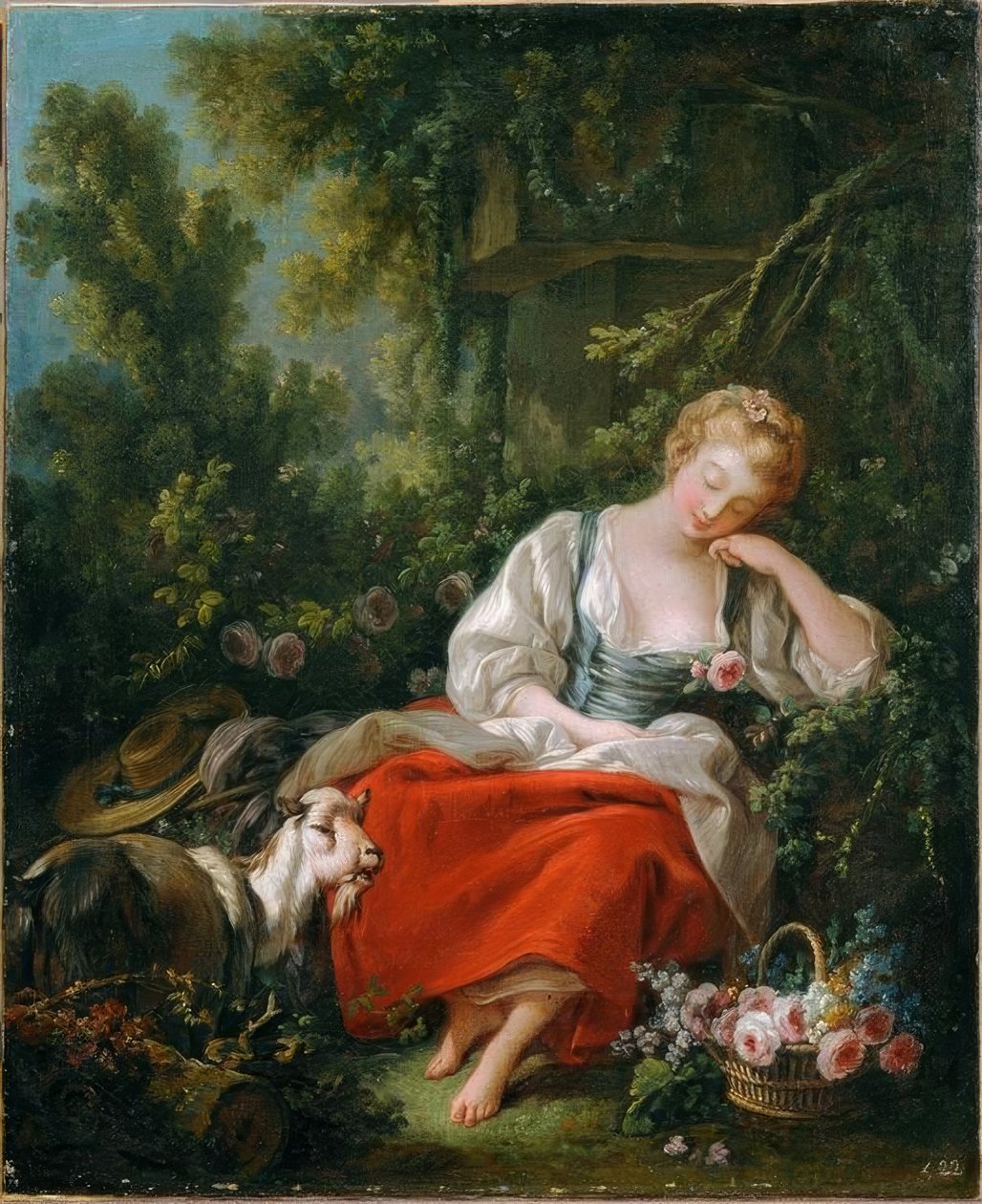 Die träumende Schäferin tekijältä François Boucher