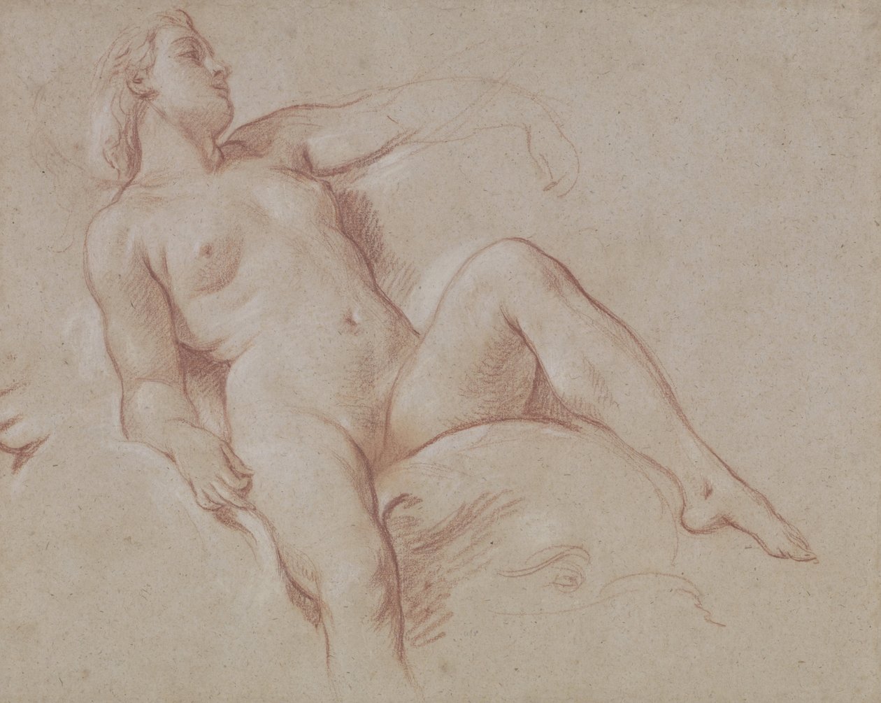 Nainen alaston delfiinillä tekijältä François Boucher