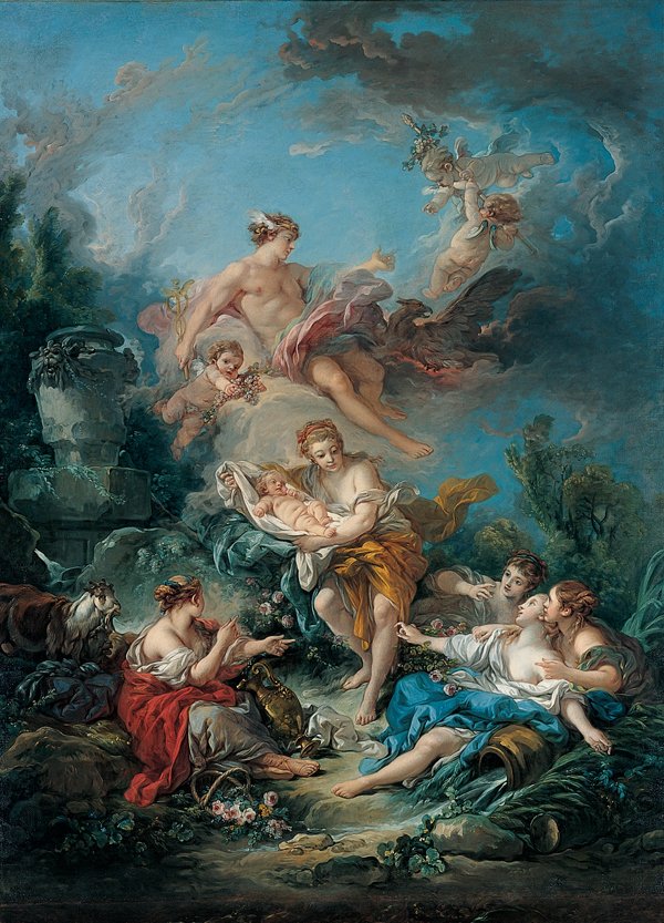 Kimbell Mercury luottamalla pikkulasten Bacchuksen Nysa -nimfiin tekijältä François Boucher