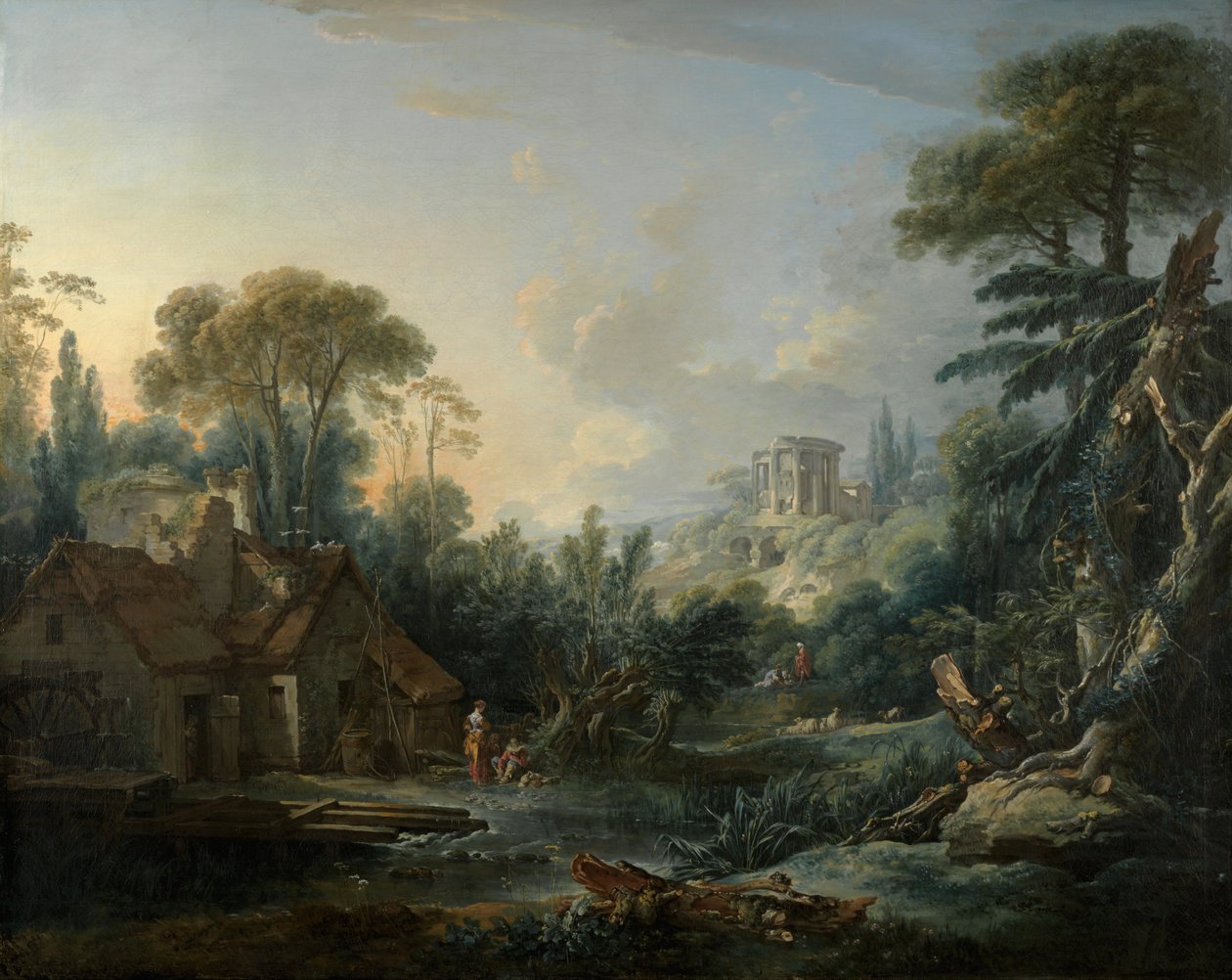 Maisema vesimyllyllä tekijältä François Boucher