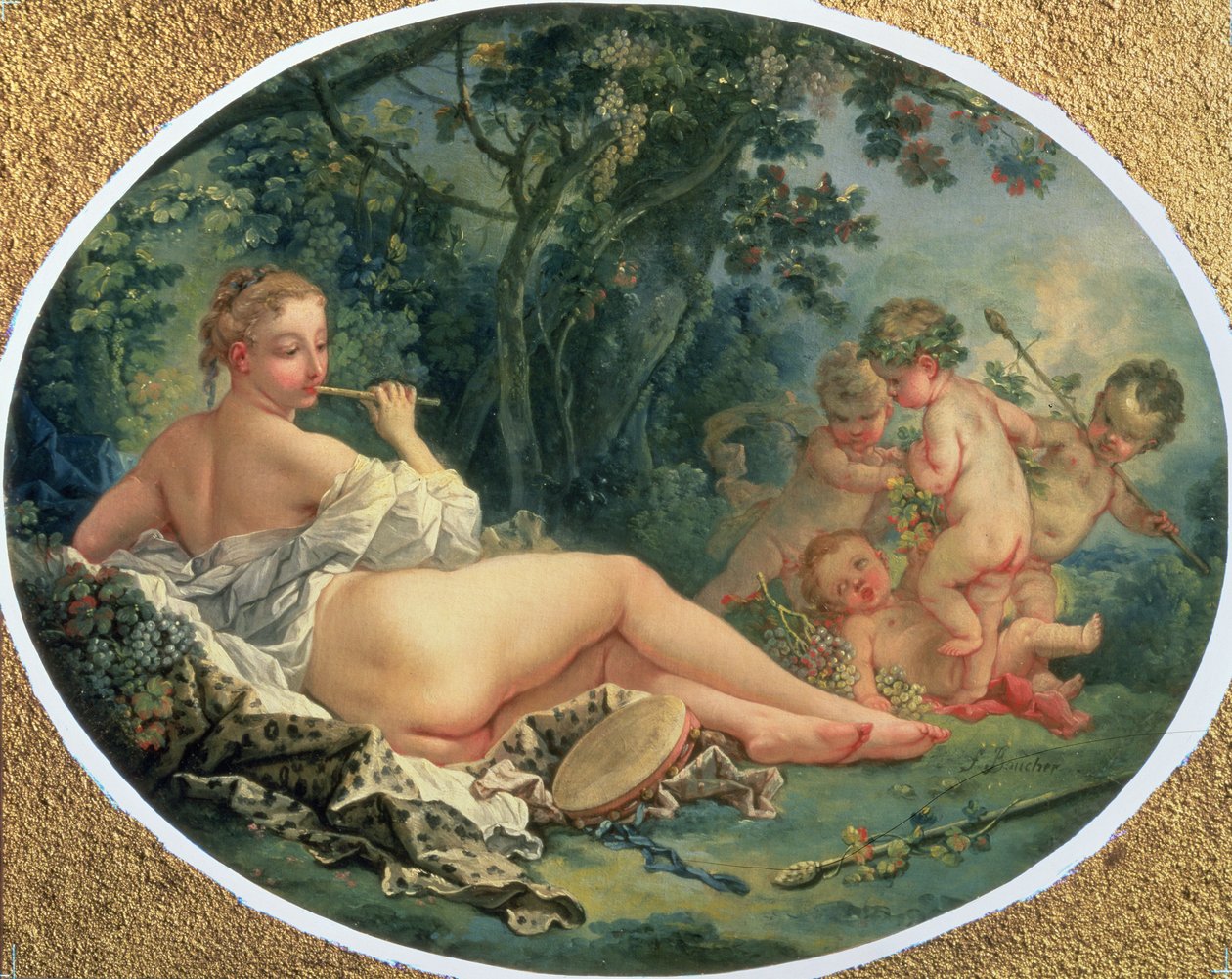 Maenad soittaa piippua, 1735-38 tekijältä François Boucher