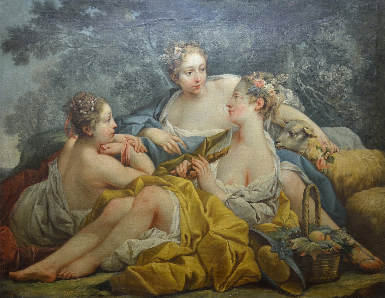 Nymfit soittavat huilua tekijältä François Boucher