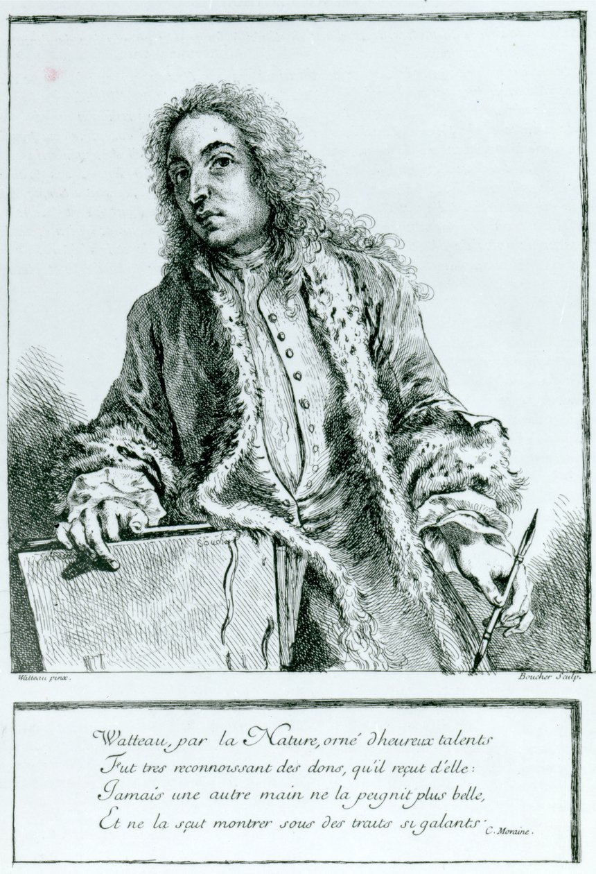 Jean-Antoine Watteaun (1684-1721) muotokuva tekijältä François Boucher