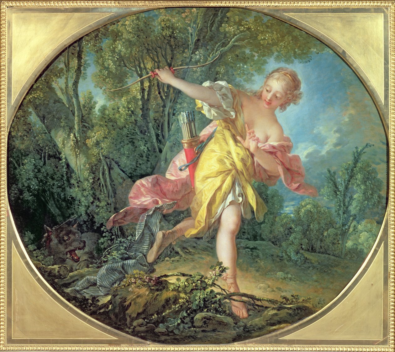 Rhea Sylvia pakenemassa susia, 1756 tekijältä François Boucher
