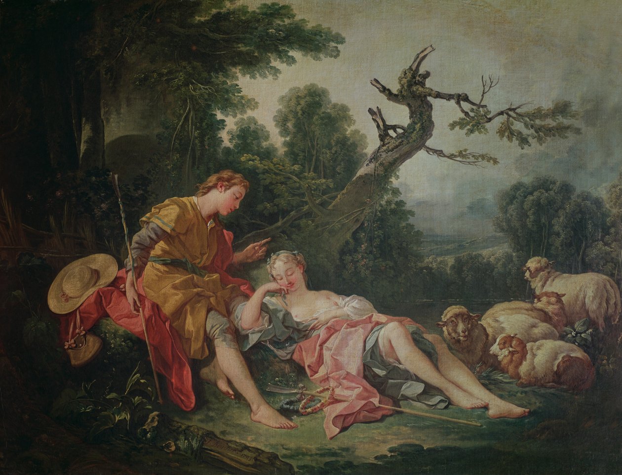 Nukkuva paimentar tekijältä François Boucher