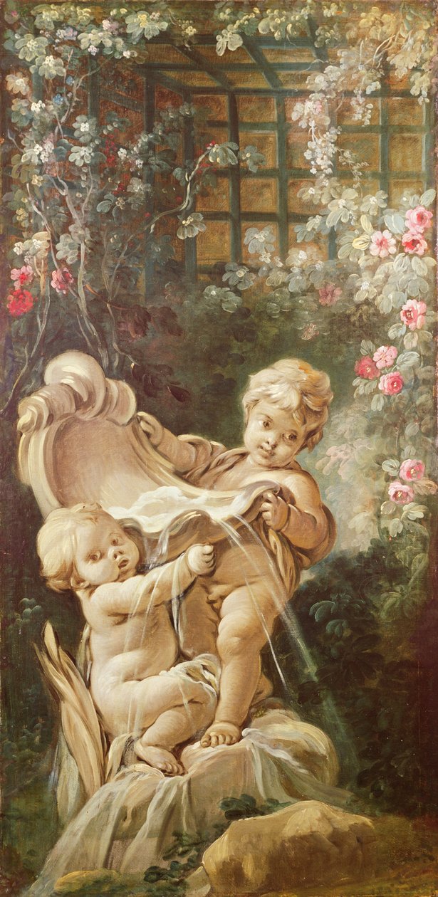 Kaksi rakastavaista suihkulähteen äärellä, n.1750-65 tekijältä François Boucher