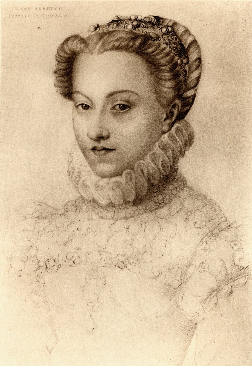 Elizabeth Itävallan, Ranskan kuningatar (1554-92) tekijältä François Clouet