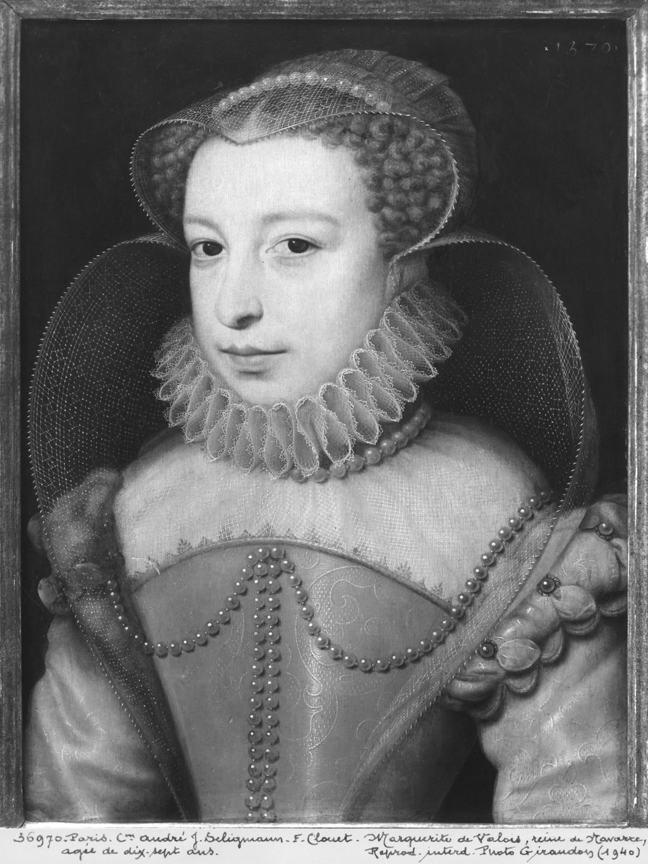Marguerite de Valois (1553-1615) Navarran kuningatar, joka tunnetaan nimellä Queen Margot, 17, 1570 tekijältä François Clouet