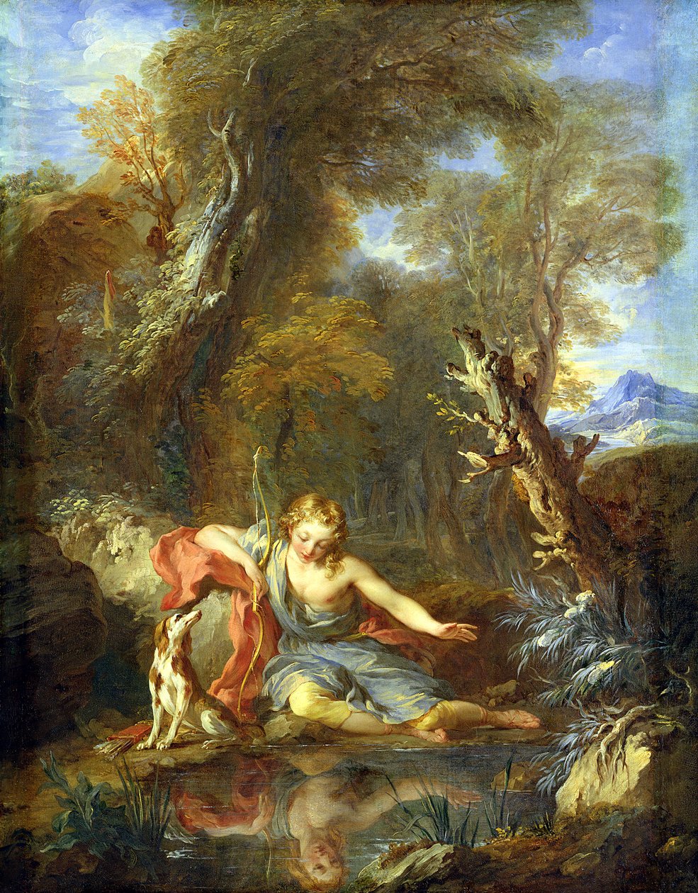 Narcissus, 1728 tekijältä François Lemoyne