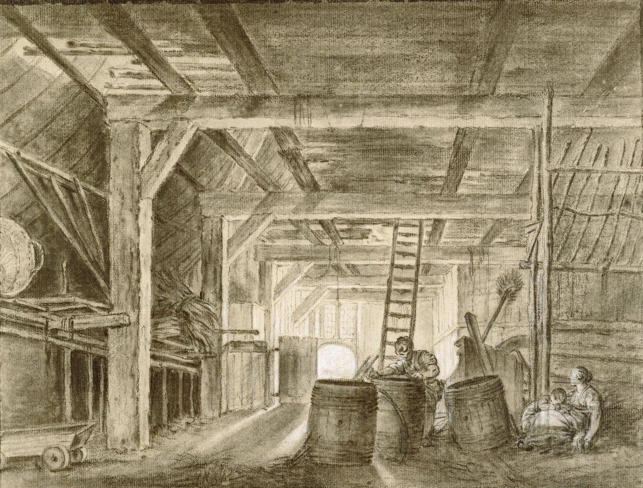 Navetan sisätilat ja Coopers-perhe tekijältä François Boucher