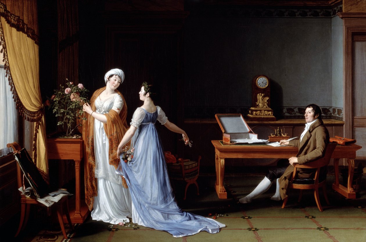 Kreivi de la Foret vaimonsa ja tyttärensä kanssa, 1804 tekijältä François André Vincent