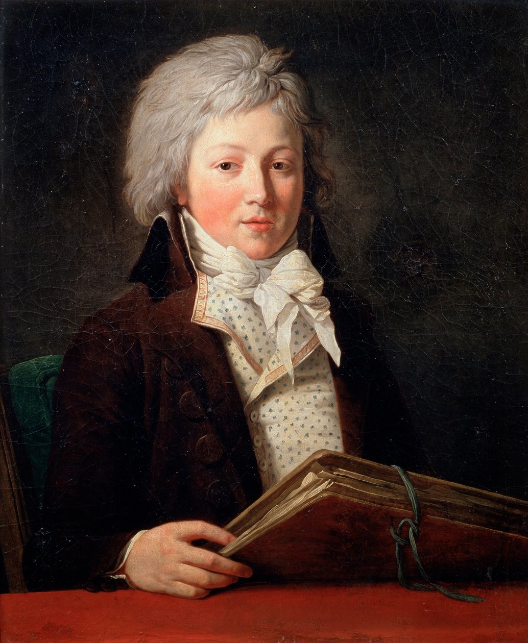 Muotokuva nuoresta miehestä, jolla on piirustuskansio, 1791. tekijältä François André Vincent
