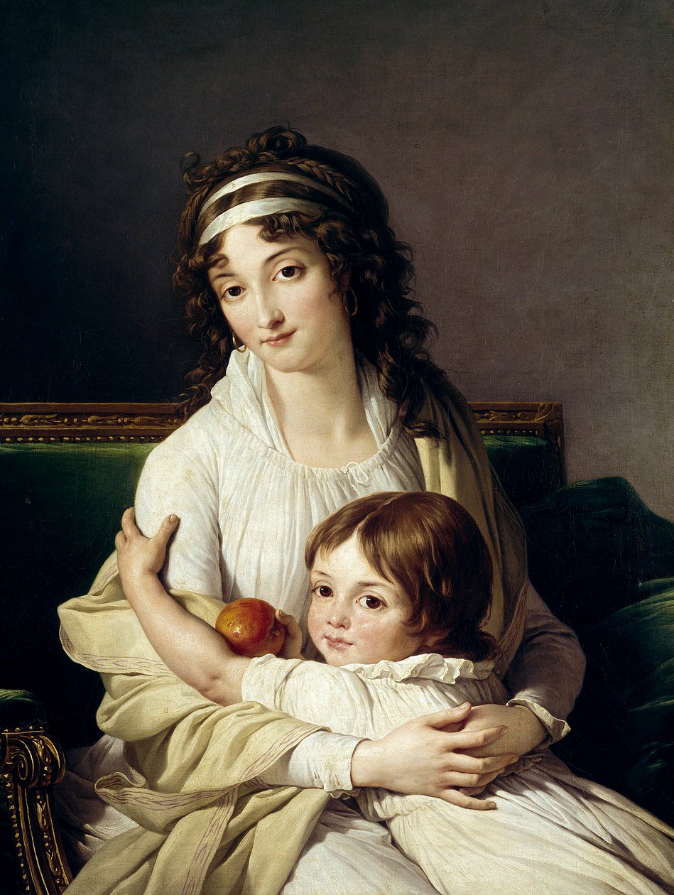 Olettaen muotokuva rouva Boyer Fonfredesta ja hänen pojastaan Henristä (1788-1841). François Andre Vincentin (1746-1816) maalaus 1796 su. 0,96 x 0,79 m tekijältä François André Vincent